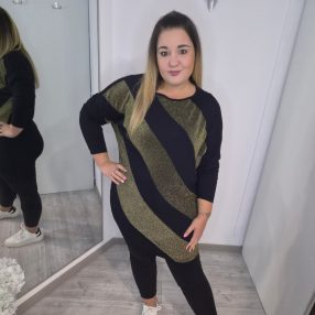 Yesstory Fekete/Arany Csillámos Ruha