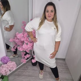IZZA Fehér Gépi Kötött Ruha
