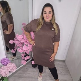 IZZA Csokibarna Gépi Kötött Ruha