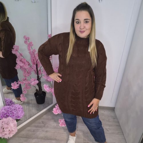 Csokibarna Kötött Tunika