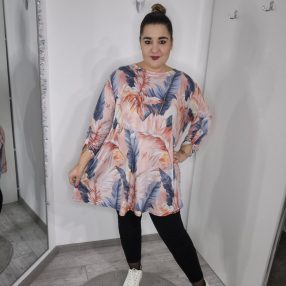 Levél Mintás Plus Size Tunika