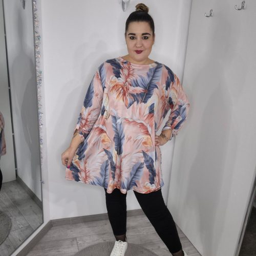 Levél Mintás Plus Size Tunika