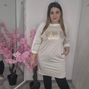 YOU Tunika Bézs / Fehér