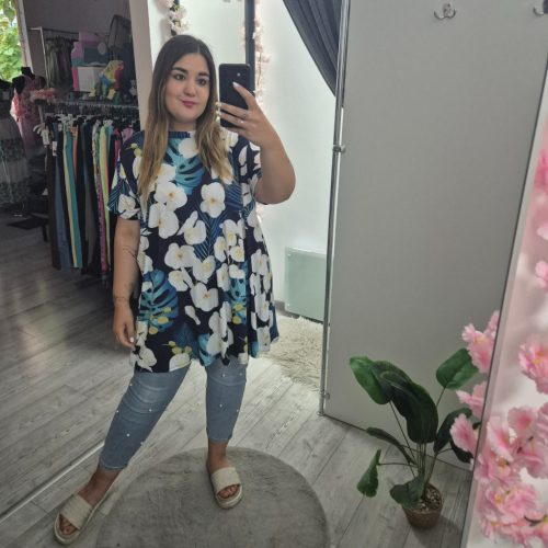 Virágos Tunika Plus Size