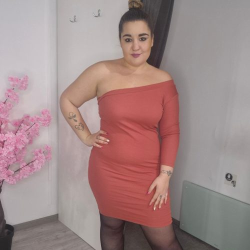 Ejtett Vállú Ruha Lazac