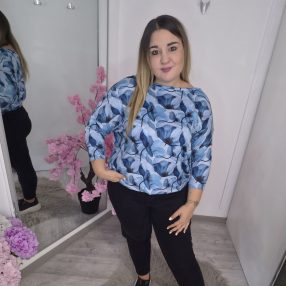 Yesstory Kék Virágos Felső
