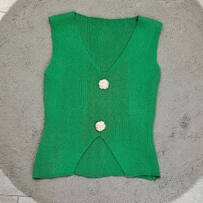 Zöld Kötött Mellény