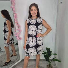 Fekete/Fehér Mintás Egyberuha