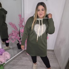 Khakizöld Szíves Tunika