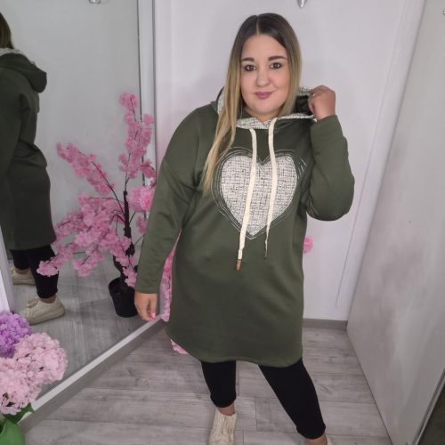 Khakizöld Szíves Tunika