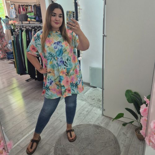Virágos Plus Size Tunika