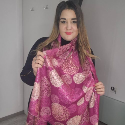 Mandala Mintás Sál Magenta/Arany