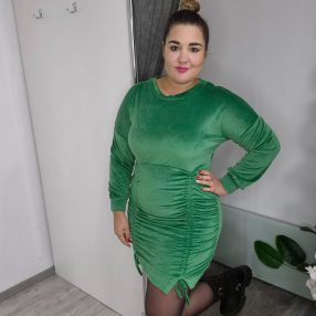 Zöld Plüss Hatású Ruha