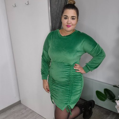 Zöld Plüss Hatású Ruha