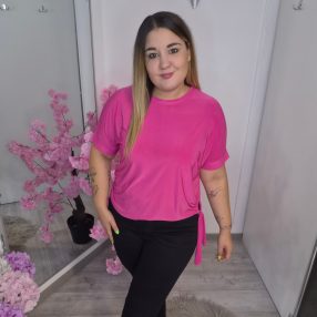 Pink Háromnegyedes Ujjú Feslő