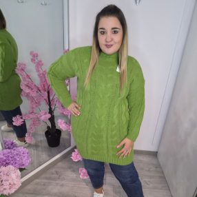 Kiwizöld Kötött Tunika