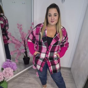 Pink  Kockás Kabát