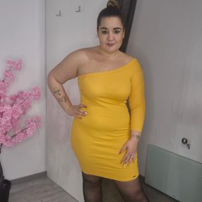 Ejtett Vállú Ruha Mustársárga