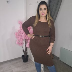 Barna Bordázott Ruha