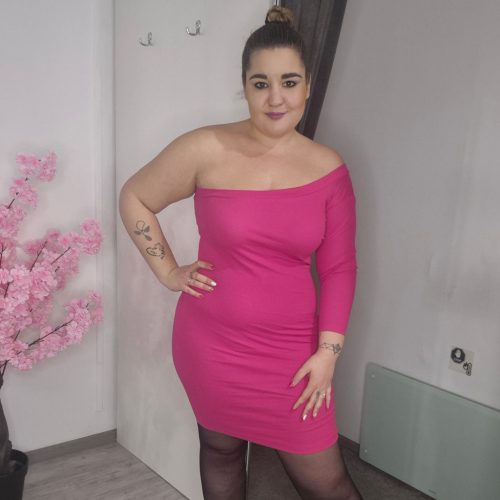 Ejtett Vállú Ruha Pink