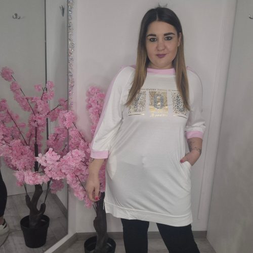 YOU Tunika Fehér / Rózsaszín