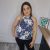 Farmerhatású Hidegselyem Ujjatlan 3D Mintával