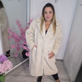 Bézs Hosszú Bunda Kabát